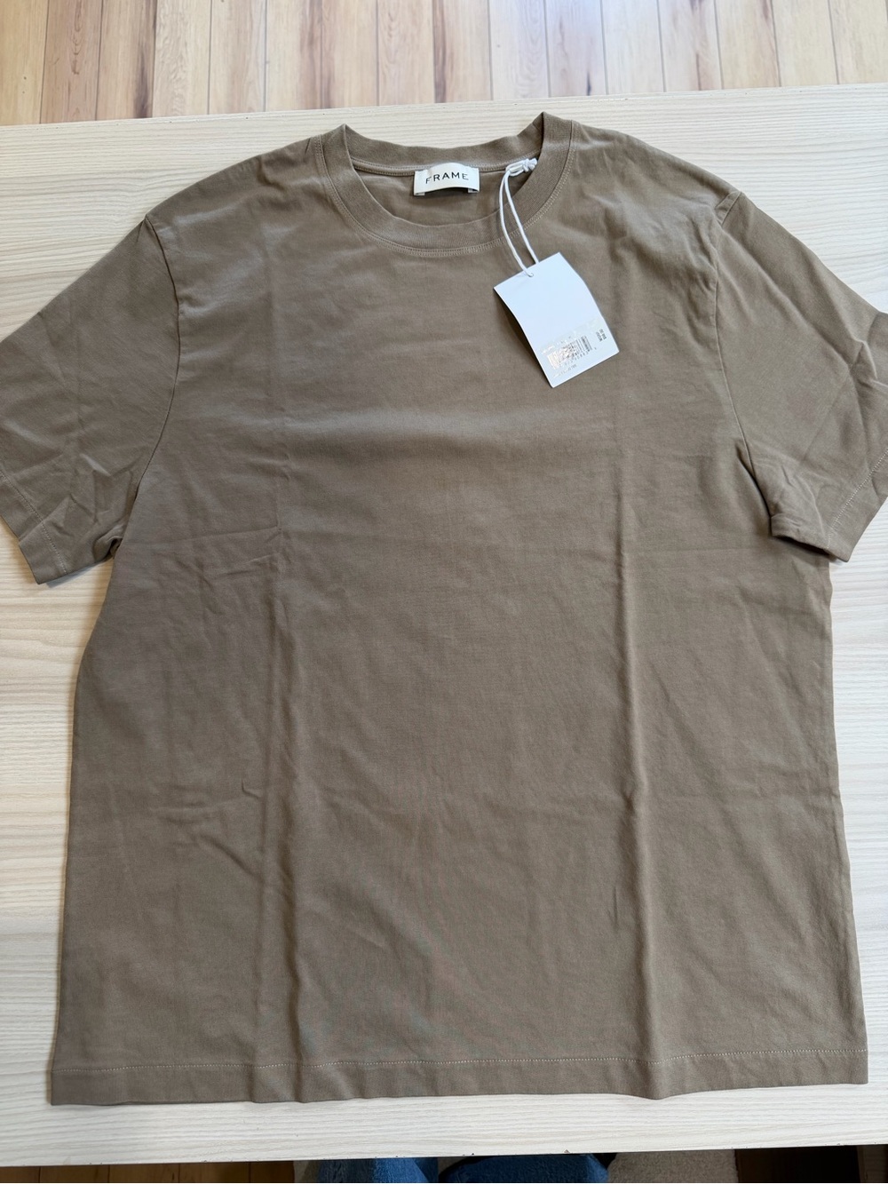 Frame Denim Short-Sleeve Crewneck T-Shirt in Brown